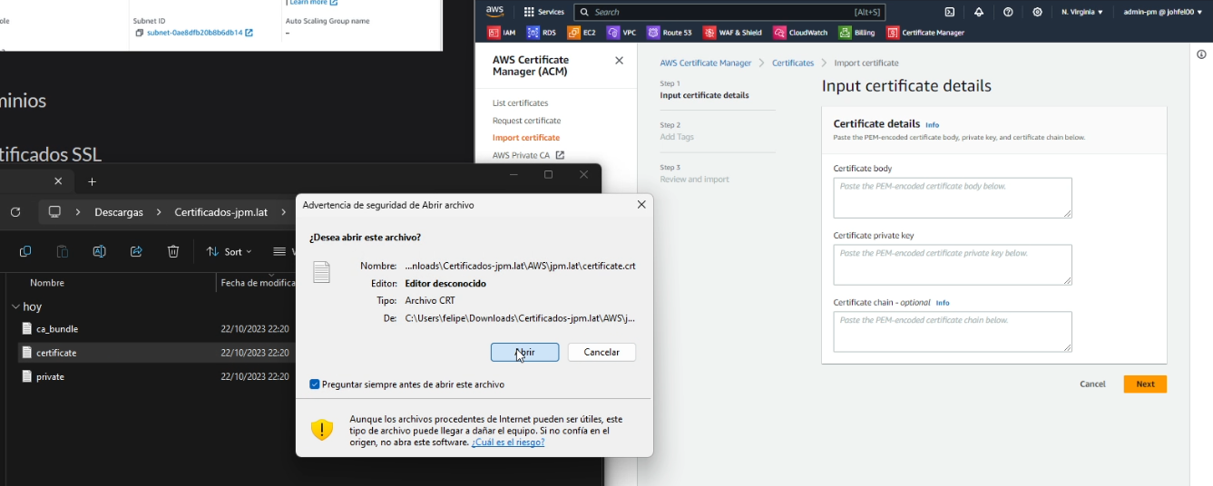 AWS certificate manager