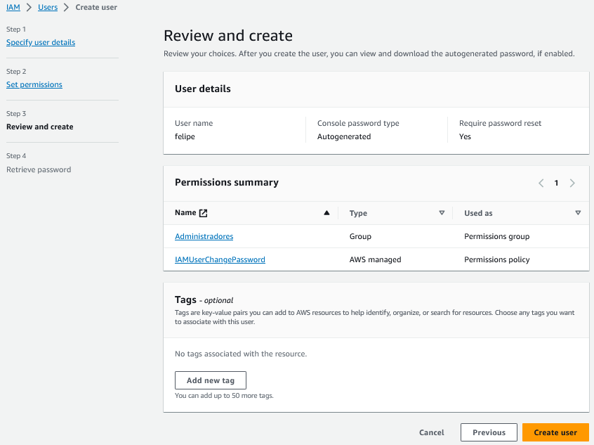 Crear grupo de usuario