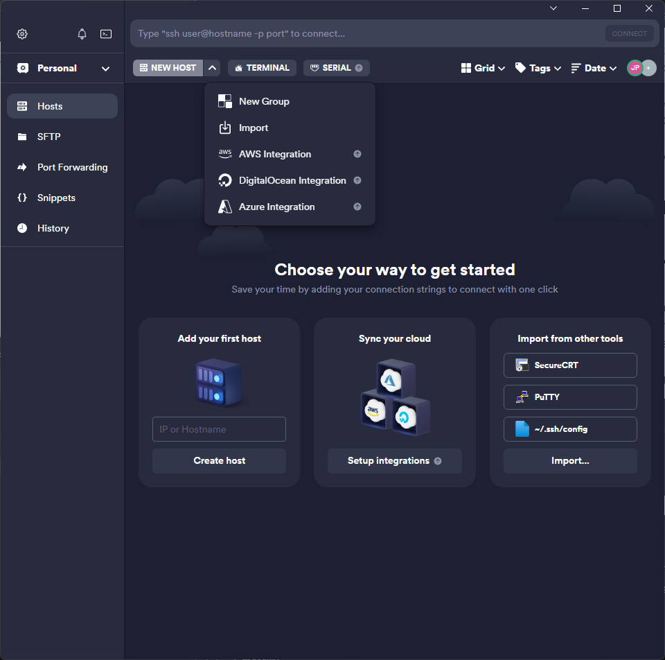Pantalla administración