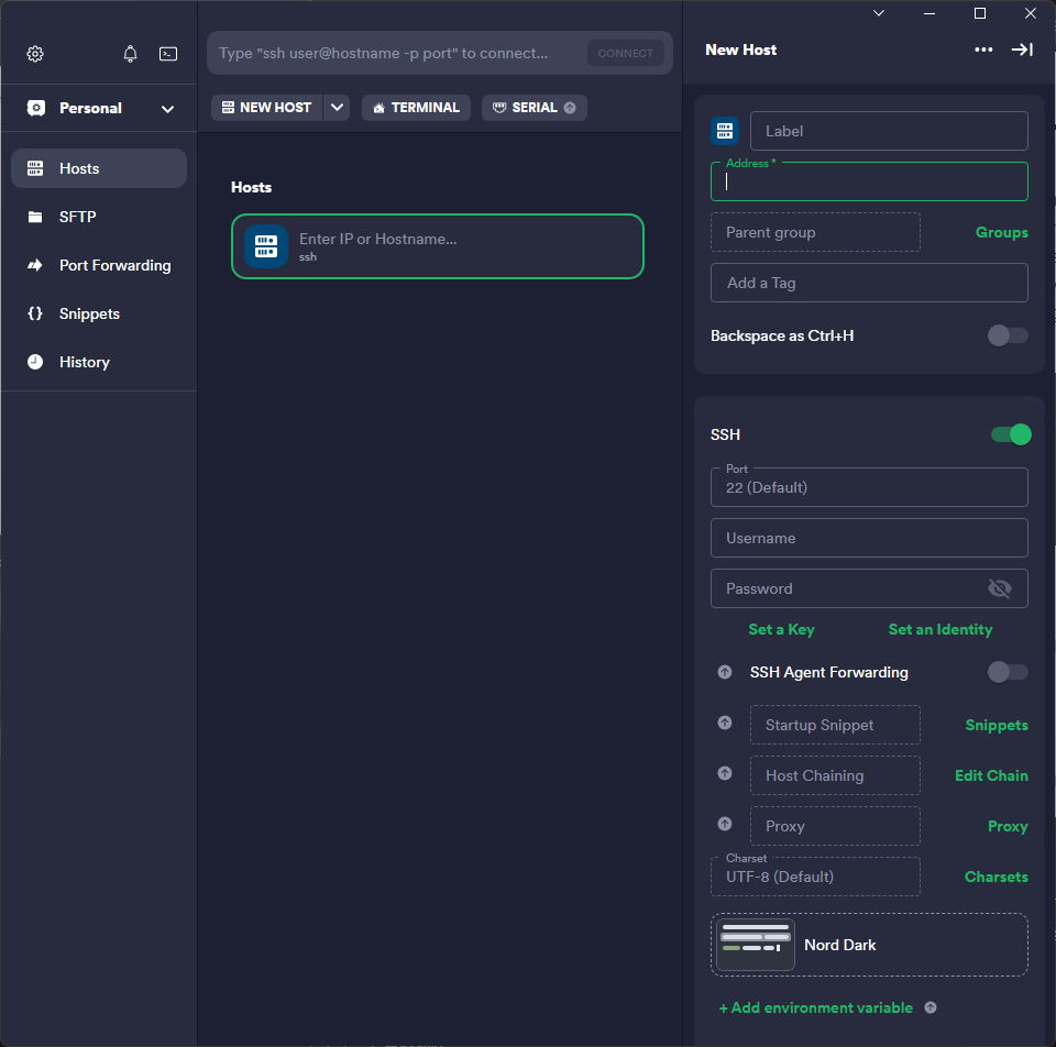 Pantalla administración